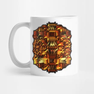 Three-dimensional fractal rendered shape in gold tones Mug